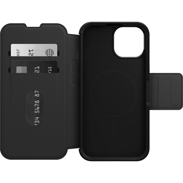 Otterbox Strada MagSafe -lompakkokotelo, iPhone 15, musta Svart