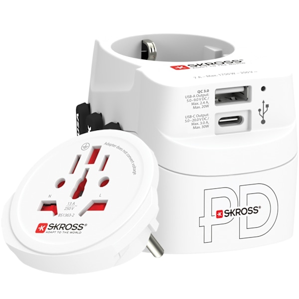 SKROSS PRO Light World AC30PD Reseadapter USB PD 30W