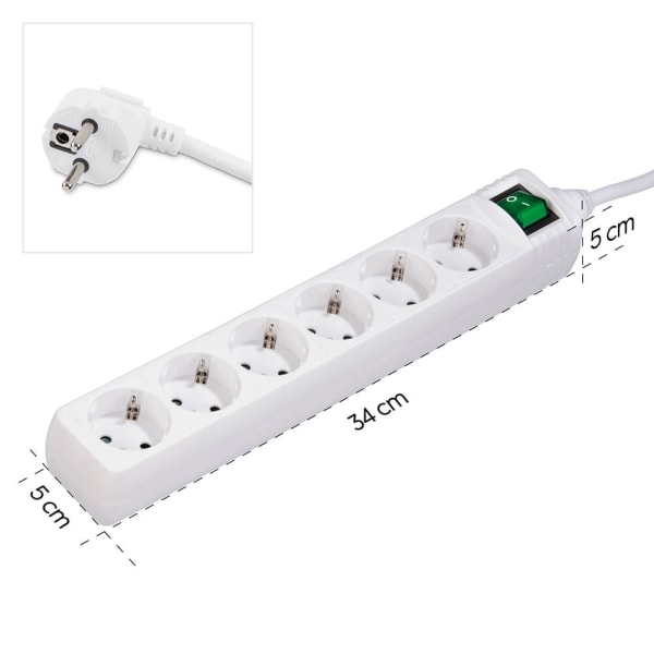 Hama Power Strip 6-way Switch White 3.0m