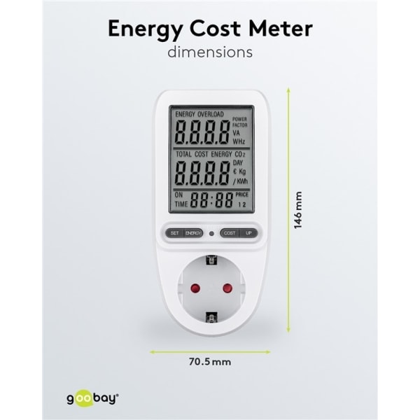 Goobay Digital energimätare Pro för mätning av energiförbrukning
