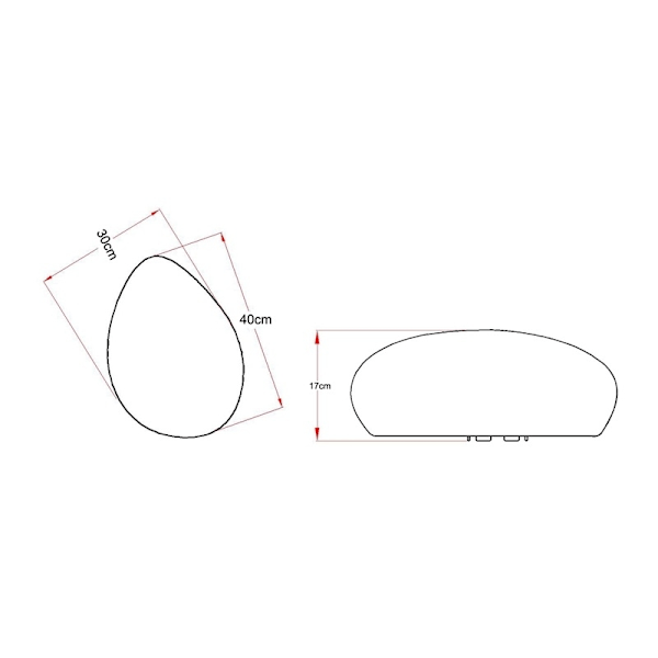 LightsOn Stone XL 40 cm dekorativ sten