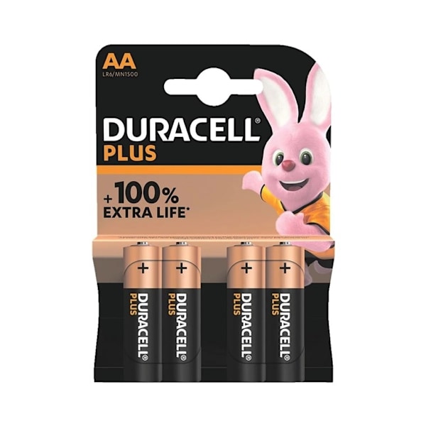 Duracell LR6/AA (Mignon) (MN1500) batteri, 4 st. blister alkaliskt manganbatteri, 1,5 V