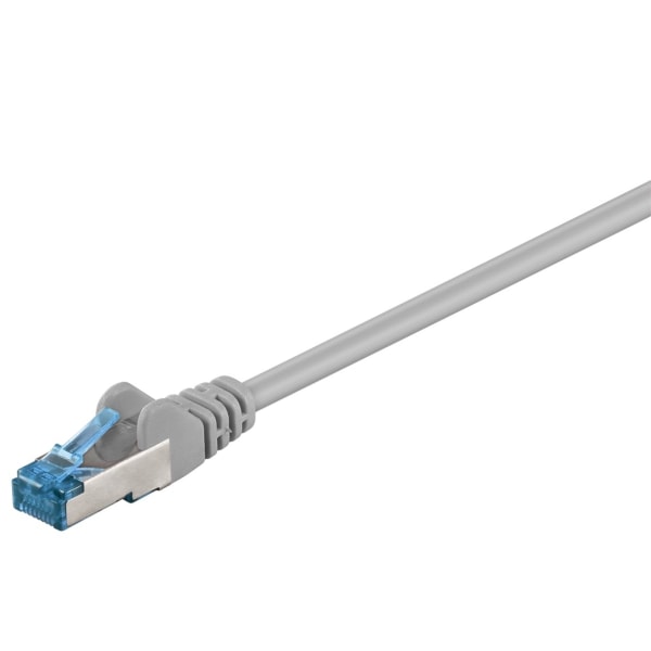 Goobay Netværkskabel CAT 6A, S/FTP (PiMF), grå, 0,5 m kobberleder (CU), halogenfri kabelkappe (LSZH)