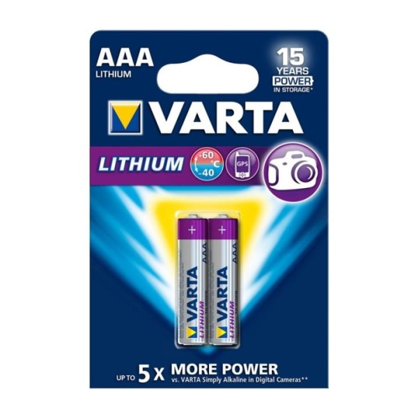 Lithium Batteri Aaa | 1.5 V DC | 1100 mAh | 2-Blister kort | Grå