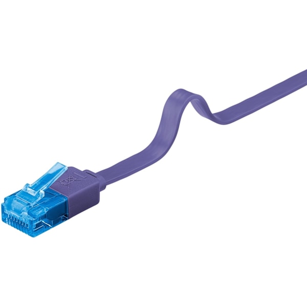 Goobay Flad netværkskabel CAT 6A, U/UTP, violet kobberleder (CU), 2 m