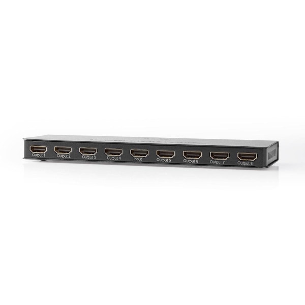 Nedis HDMI ™ Jakaja | 8-Porttinen port(s) | HDMI™ tulo | 8x HDMI™ lähtöliitäntä | 4K@60Hz | 18 Gbps | Metalli | Antrasiitti