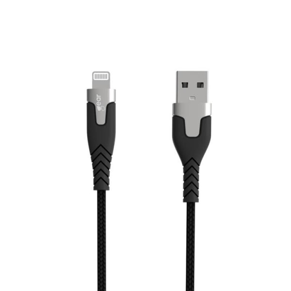 GEAR Ladekabel PRO USB-A til Lightning C89 1.5m Sort Kevlarkabel