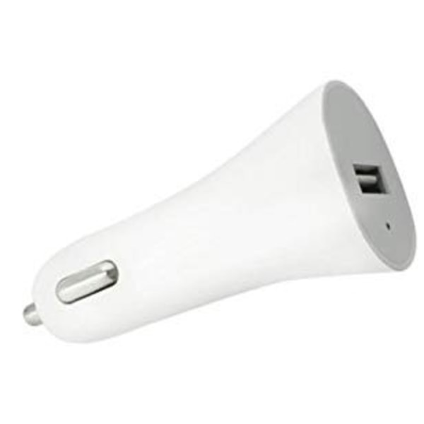Billaddare med USB uttag, 1A, Vit