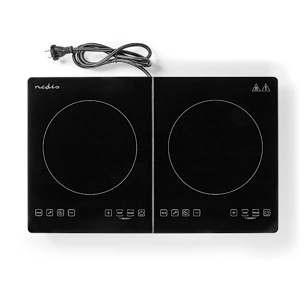 Nedis Kogeplade | Kogeplader: 2 | 3500 W | Overophedningsbeskyttelse | Sort | Timer | Turbo-handling | Børnelås