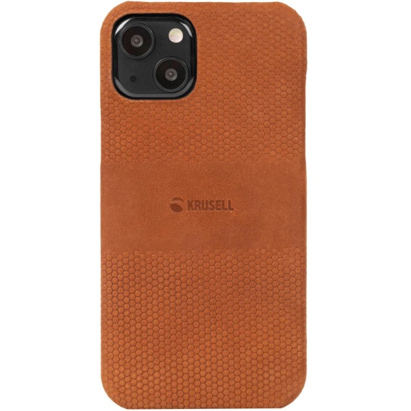 Krusell Leather Cover iPhone 13 Cognac Brun