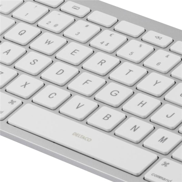 DELTACO lightning-tangentbord för iOS, MFi, 1m, nordisk, vit/sil Vit