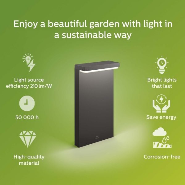 Philips Bustan Pedistal Ultra Effektiv LED 3,8W 800lm antracit
