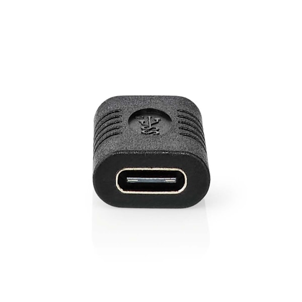 Nedis USB-C™ Adapter | USB 3.2 Gen 2 | USB-C™ Hun | USB-C™ Hun | 4K@60Hz | 10 Gbps | Runde | Nikkelplateret | Sort | Konvolut