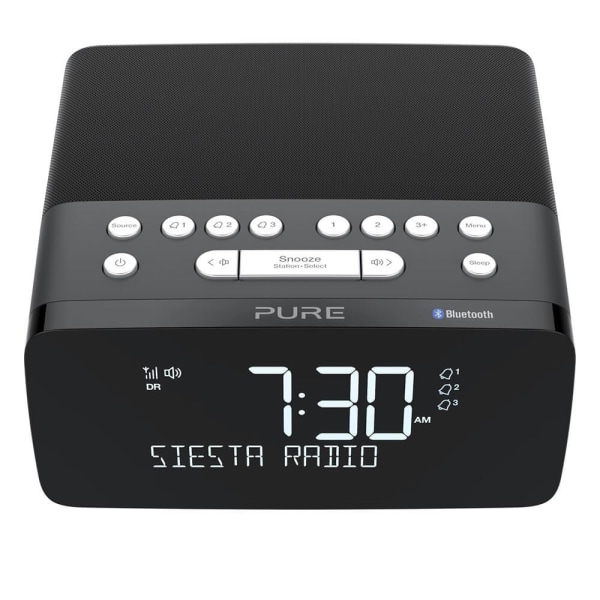 PURE FM/DAB/DAB+/BT/Qi Siesta Charge Kelloradio Grafit