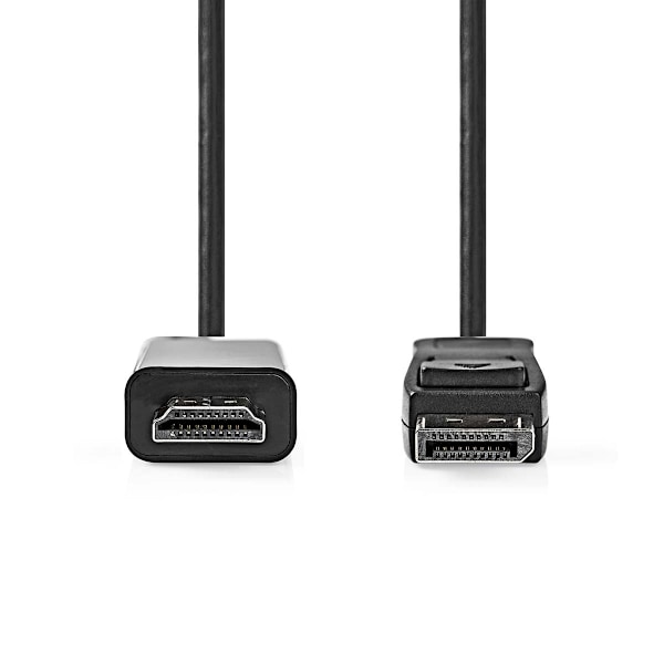 Nedis DisplayPort kaapeli | DisplayPort uros | HDMI™ liitin | 1080p | Niklattu | 2.00 m | Pyöreä | PVC | Musta | Label