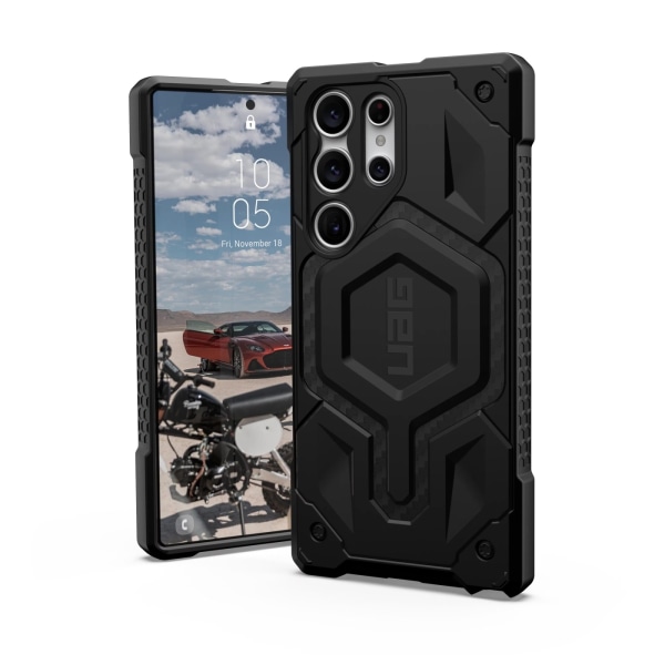 Urban Armor Gear Galaxy S23 Ultra Monarch Pro, magnet, Carbon Fiber Svart