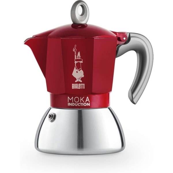 Bialetti Moka Induktion Rød, 4 kopper