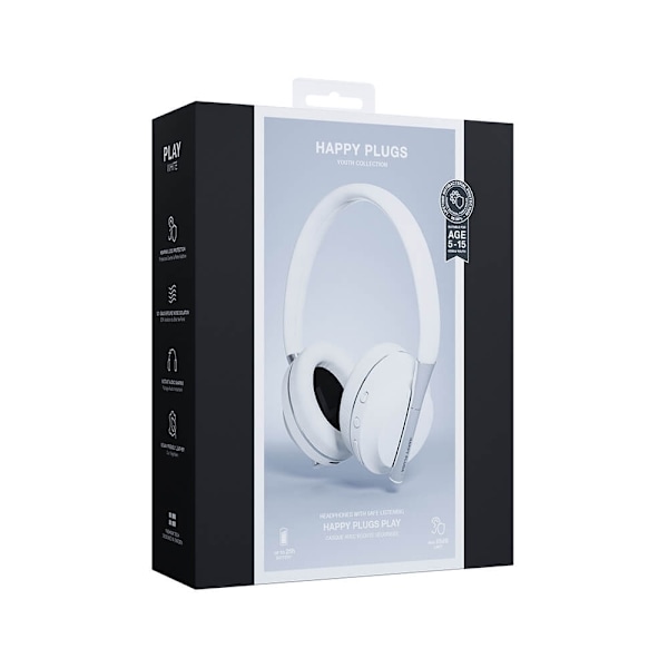 Happy Plugs Play Hovedtelefoner Over-Ear 85dB Trådløse Hvid Vit