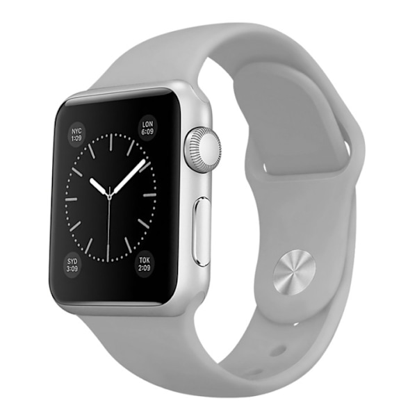 Silikone urrem kompatibel med Apple Watch, 38/40mm, Grå