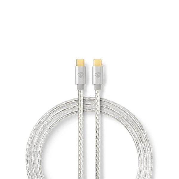 Nedis USB-kabel | USB 3.2 Gen 1 | USB-Câ„¢ Hane | USB-Câ„¢ Hane | 60 W | 4K@60Hz | 5 Gbps | Guldplaterad | 2.00 m | Rund | Flätad / Nylon | Aluminium