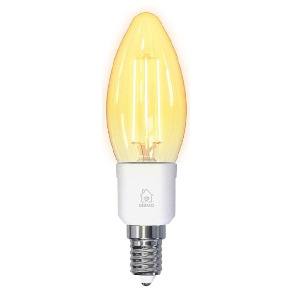 DELTACO SMART HOME FILAMENT LED-lampa, E14, WiFI, 4.5W, 1800K-65