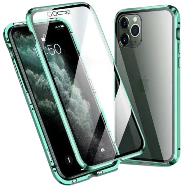 Genomskinligt Iphone 12 Mini magnetiskt skal i glas, Grön Grön