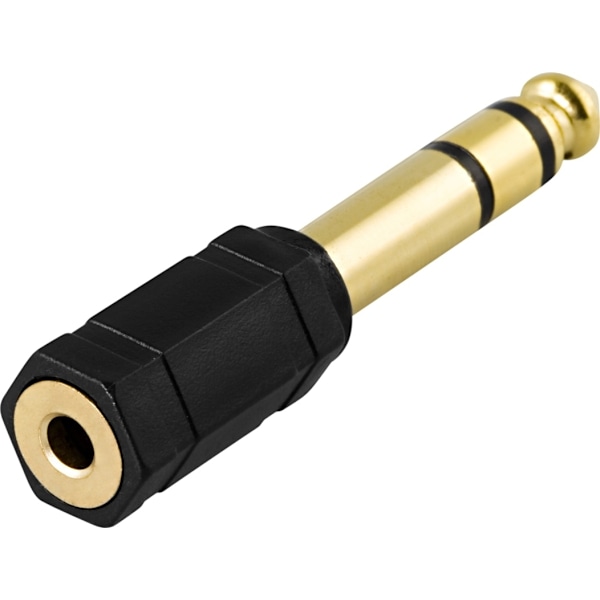 DELTACO teleadapter 6,3mm han - 3,5mm stereo hun