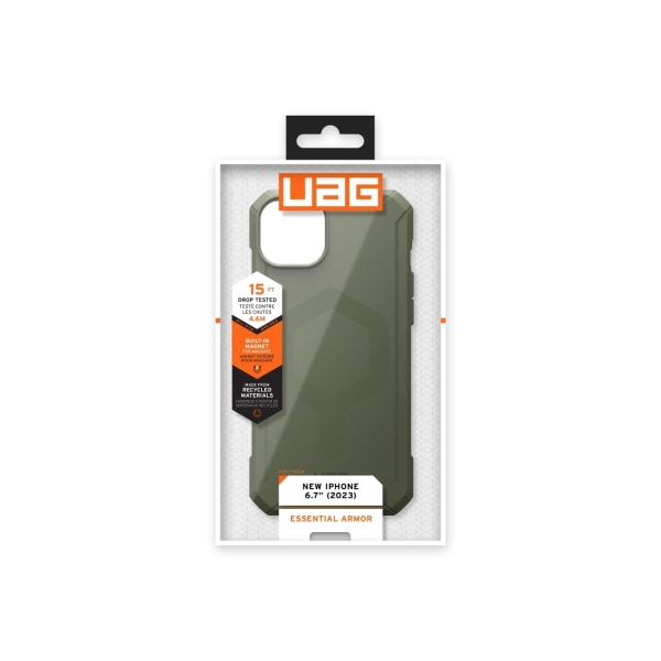 Urban Armour Gear iPhone 15 Plus Essential Armor Magsafe - Oliven Grön