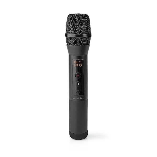 Nedis Trådlöst Mikrofon Set | 20 Kanaler | 1 mikrofon | Kardioid | 70 Hz - 13 kHz | 1000 Ohm | -95 dB | Volymkontroll | Svart