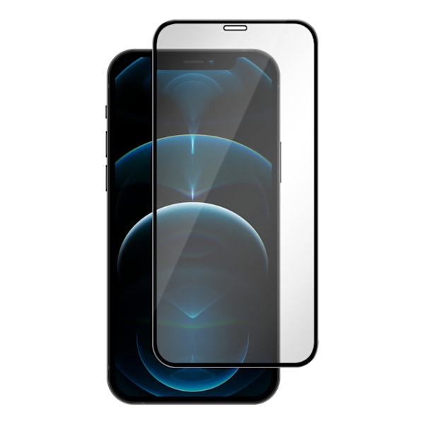 Essentials iPhone 12 Pro Max, Tempererat glas, Svart Transparent
