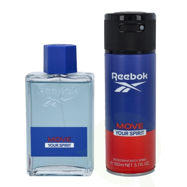 Reebok Move Your Spirit Men -lahjasetti 250 ml, Edt Spray 100 ml/vartalo