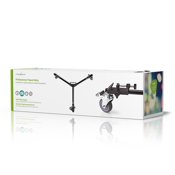 Nedis Tripod Dolly | Maximal lastkapacitet: 20.0 kg | Tripod diameter räckvidd: 29.0 mm | Resväska ingår | Benlås | Aluminium | Svart