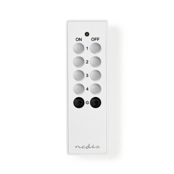 Nedis RF Fjernbetjening | 4 Kanaler | Programmerbare knapper Sort, Hvid