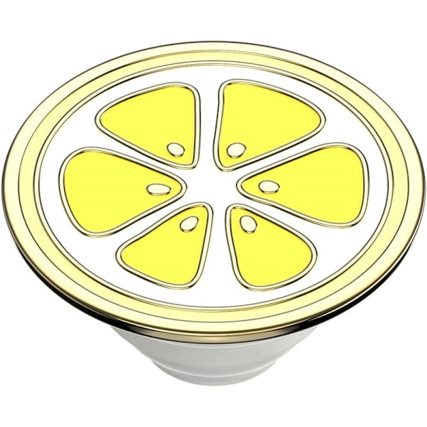 PopSockets Enamel Lemon Slice Yellow Aftageligt Greb m. Standerfunktion Premium