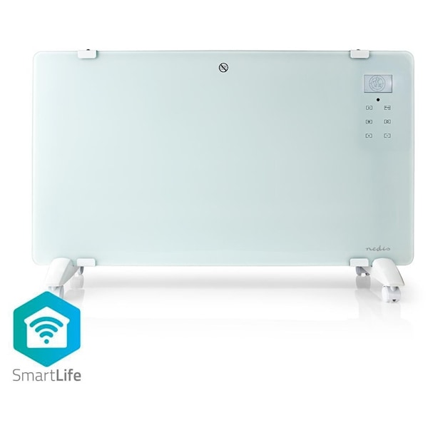 Nedis SmartLife Elradiator | Wi-Fi | Velegnet til badeværelse | Glas panel | 2000 W | 2 Varmeindstillinger | LED | 15 - 35 °C | Justerbar termostat |
