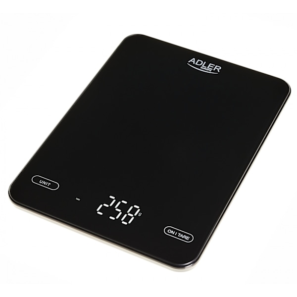 Adler AD 3177b Keittiövaaka 10kg, USB-lataus, musta