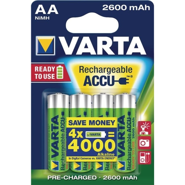 Varta Batteri NiMH AA/LR6 1.2 V 2500 mAh R2U Professional 4-pack