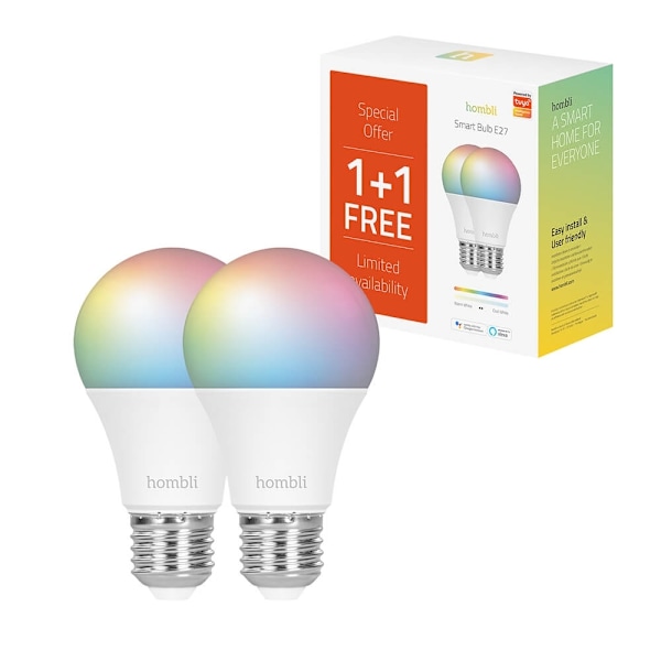 Hombli Smart Lampa E27 9W RGB Promo 2-Pack CCT