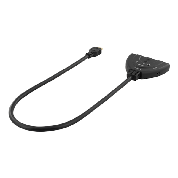 DELTACO HDMI-Switch, 3 ingångar till 1 utgång, 4K i 60Hz, 7.1, svart