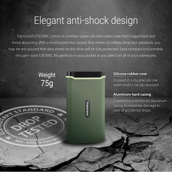 Transcend Portabel SSD ESD380C USB-C 1TB (R/W 2000 MB/s)