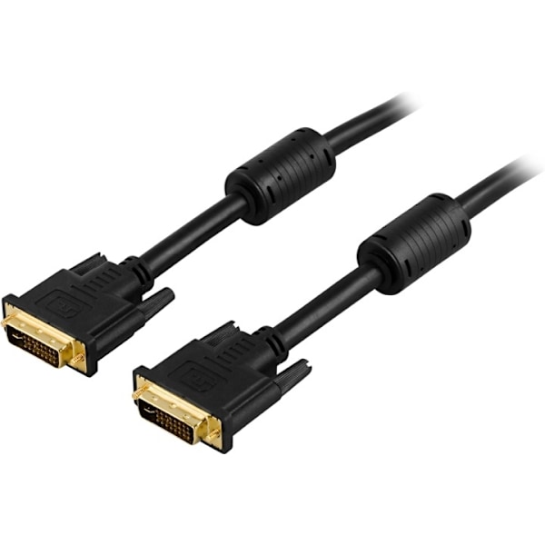 DELTACO DVI-näyttökaapeli, Dual link, DVI-I uros - uros, 2m