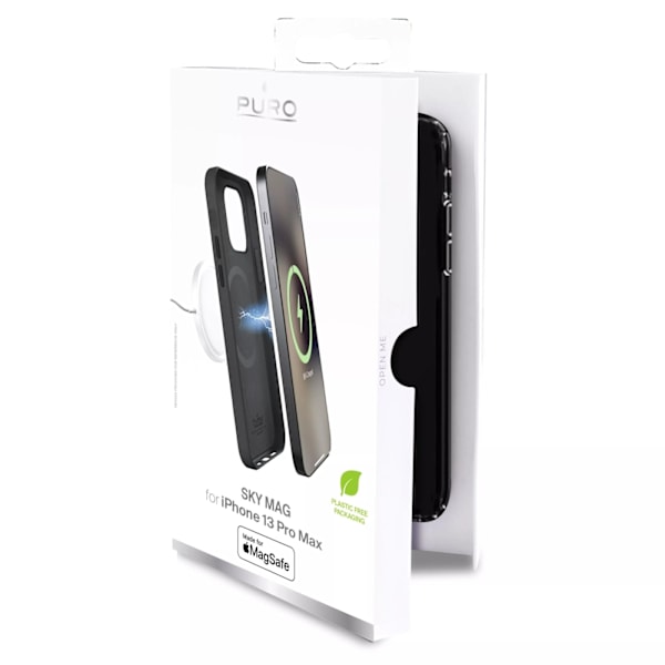 Puro iPhone 13 Pro Max SKYMAG Cover Leather Look, Black Svart