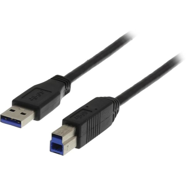 DELTACO USB 3.0 kabel, Typ A hane - Typ B hane, 2m, svart (USB3-