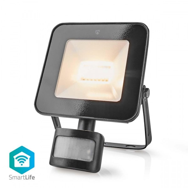 Nedis Smartlife utomhusljus | Rörelsesensor | 1500 lm | Wi-Fi | 20 W | Vit Dimbar | 3000 - 6500 K | Aluminium | Android™ / IOS