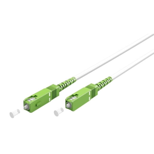 Goobay Fiberoptisk kabel (FTTH), Singlemode (OS2) White, vit (Simplex), 3 m plugg SC-APC (8°) > plugg SC-APC (8°), halogenfri kabelhölje (LSZH)