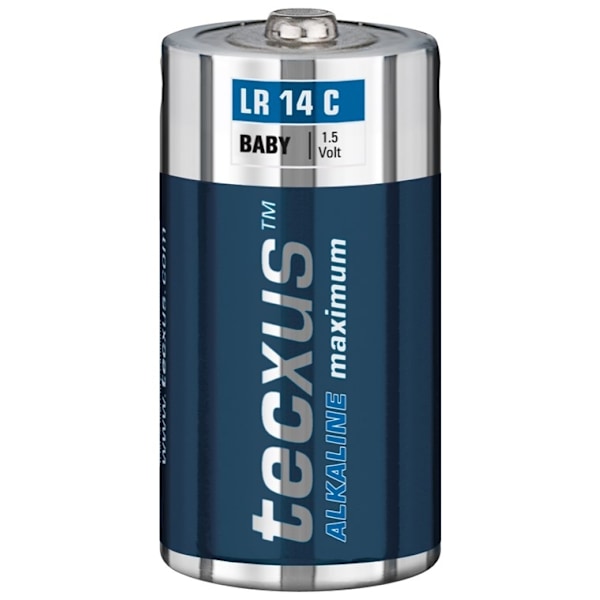 tecxus LR14/C (Baby) batteri, 2 st. blister alkaliskt manganbatteri, 1,5 V