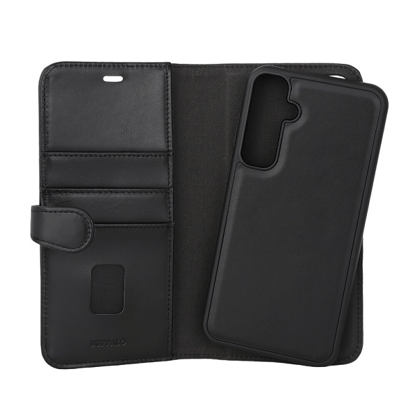 Buffalo 2in1 Wallet Leather 3 card Samsung S23 FE 5G Black Svart