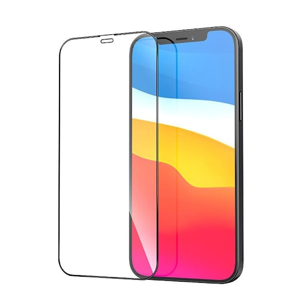 9H karkaistua lasia näytönsuoja iPhone 13, Musta Transparent