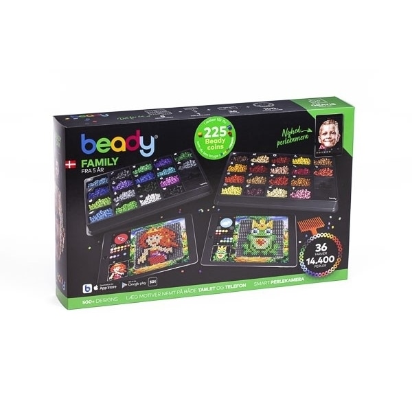 Beady Family 14.400 perler, 8 plader, 1 skraber