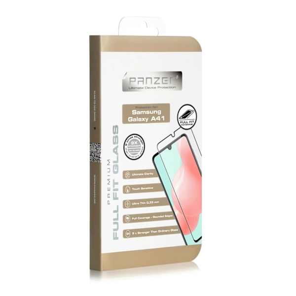 panzer Samsung Galaxy A41, Full-Fit Glass, Musta Transparent
